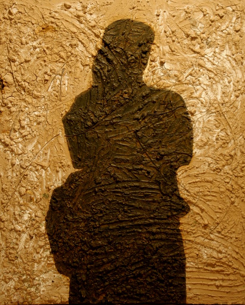 Shadow, mixed media, earth + ink de Chine, 120Χ100cm 2008