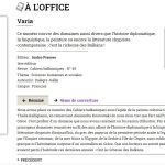 Cahiers Balkaniques, n. 49, INALCO – Alexandra Kouroutaki (contribution sur Thalia Kalligianni)